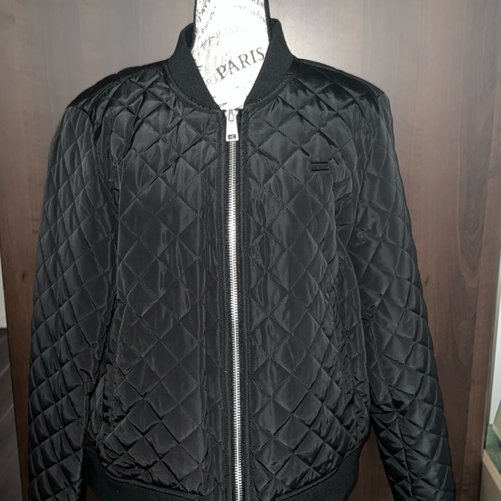 Women's Levi's Diamond Quilted Black Bomber Jacket, Size: X-Large - Picture 1 of 13